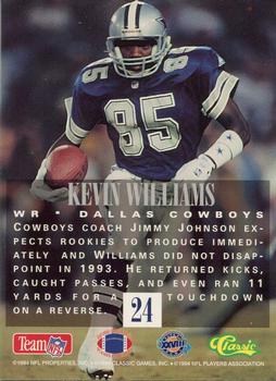 1994 Classic NFL Experience #24 Kevin Williams Back