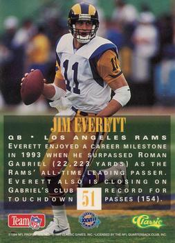 1994 Classic NFL Experience #51 Jim Everett Back