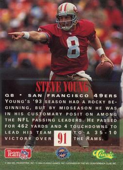 1994 Classic NFL Experience #91 Steve Young Back