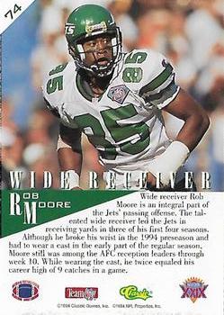 1995 Classic NFL Experience #74 Rob Moore Back