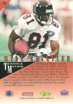 1995 Classic NFL Experience #7 Terance Mathis Back