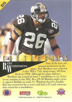 1995 Classic NFL Experience #85 Rod Woodson Back