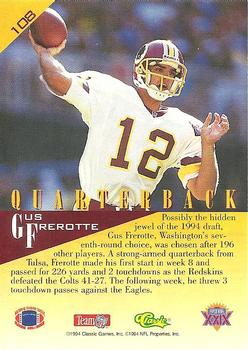 1995 Classic NFL Experience #108 Gus Frerotte Back