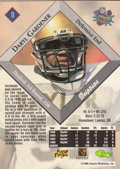 1996 Classic NFL Rookies #11 Daryl Gardener Back