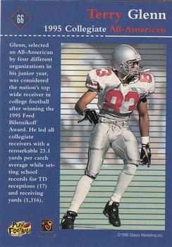 1996 Classic NFL Rookies #66 Terry Glenn Back