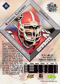 1996 Classic NFL Rookies #44 Randall Godfrey Back