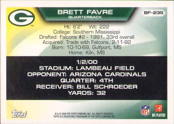 2008 Topps - Brett Favre Collection #BF-235 Brett Favre Back
