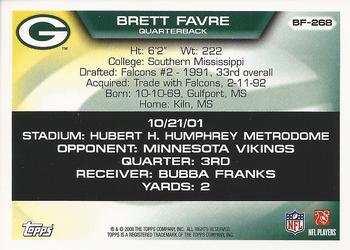 2008 Topps - Brett Favre Collection #BF-268 Brett Favre Back