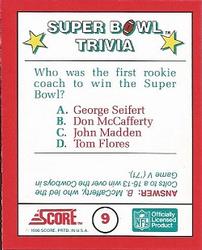 1990 Score - Magic Motion: Super Bowl Trivia #9 Super Bowl Trivia Back