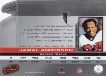 2001 Pacific Prism Atomic #6 Jamal Anderson Back