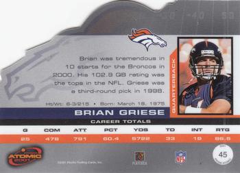 2001 Pacific Prism Atomic #45 Brian Griese Back
