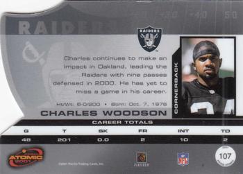 2001 Pacific Prism Atomic #107 Charles Woodson Back