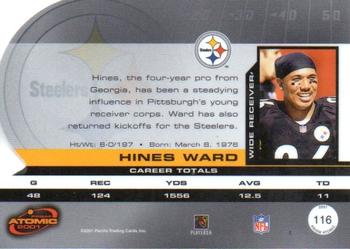 2001 Pacific Prism Atomic #116 Hines Ward Back