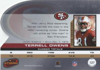 2001 Pacific Prism Atomic #127 Terrell Owens Back