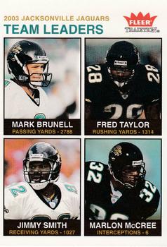 2003 Fleer Tradition #253 Mark Brunell / Fred Taylor / Jimmy Smith / Marlon McCree Front
