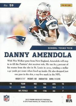 2013 Panini Absolute #59 Danny Amendola Back