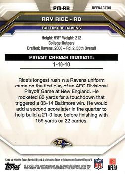 2013 Finest - Moments #FM-RR Ray Rice Back