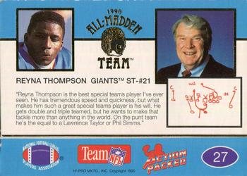 1990 Action Packed All-Madden #27 Reyna Thompson Back