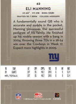 2005 Donruss Classics #62 Eli Manning Back