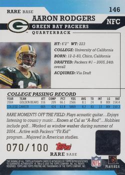 2005 Topps Pristine #146 Aaron Rodgers Back