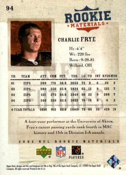 2005 Upper Deck Rookie Materials #94 Charlie Frye Back