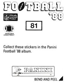 1988 Panini Stickers #81 Duane Bickett Back