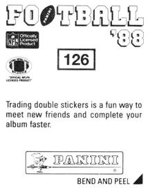 1988 Panini Stickers #126 Mark Duper Back
