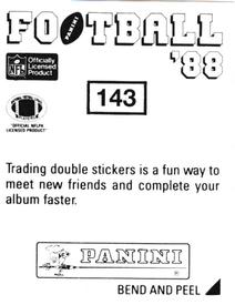 1988 Panini Stickers #143 Craig James Back