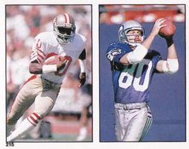 1988 Panini Stickers #215 Jerry Rice / Steve Largent Front