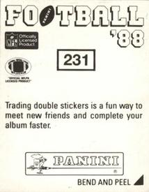 1988 Panini Stickers #231 Richard Dent Back