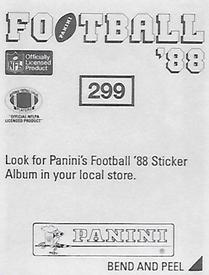 1988 Panini Stickers #299 Brent Fullwood Back