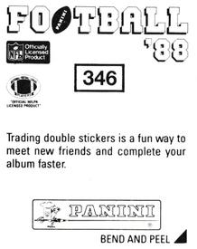 1988 Panini Stickers #346 Vaughan Johnson Back