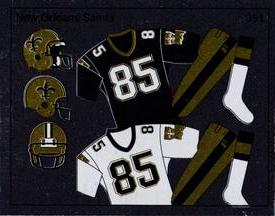 1988 Panini Stickers #351 New Orleans Saints Uniform Front