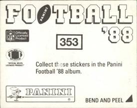 1988 Panini Stickers #353 New York Giants Action Back