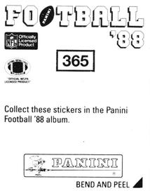 1988 Panini Stickers #365 George Adams Back