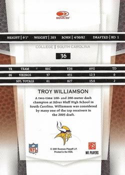 2007 Leaf Certified Materials #36 Troy Williamson Back