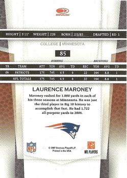 2007 Leaf Certified Materials #85 Laurence Maroney Back