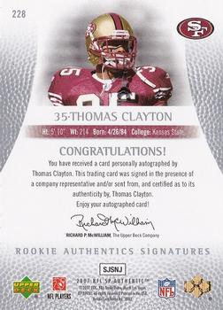 2007 SP Authentic #228 Thomas Clayton Back