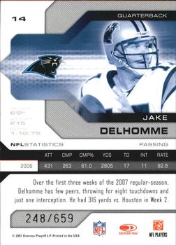 2007 Leaf Limited #14 Jake Delhomme Back