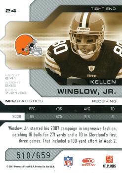 2007 Leaf Limited #24 Kellen Winslow, Jr. Back