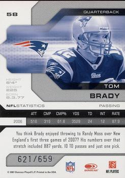 2007 Leaf Limited #58 Tom Brady Back