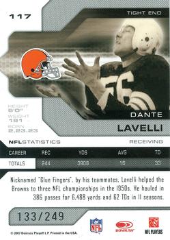 2007 Leaf Limited #117 Dante Lavelli Back