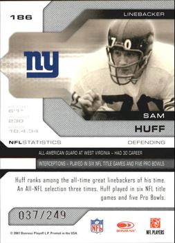 2007 Leaf Limited #186 Sam Huff Back