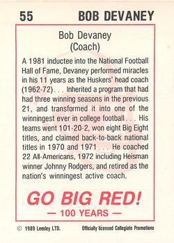 1989 Leesley Nebraska Cornhuskers 100 #55 Bob Devaney Back