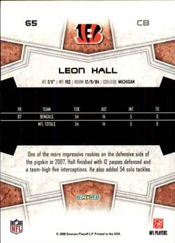 2008 Score #65 Leon Hall Back