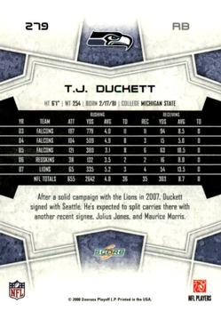 2008 Score #279 T.J. Duckett Back