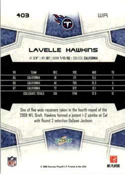 2008 Score #403 Lavelle Hawkins Back