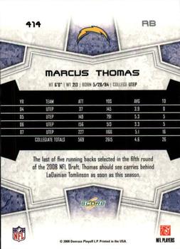 2008 Score #414 Marcus Thomas Back