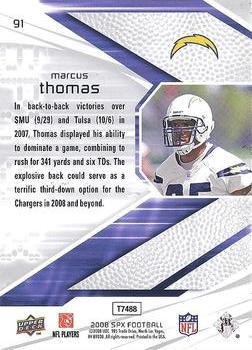 2008 SPx #91 Marcus Thomas Back