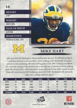2008 Press Pass #16 Mike Hart Back